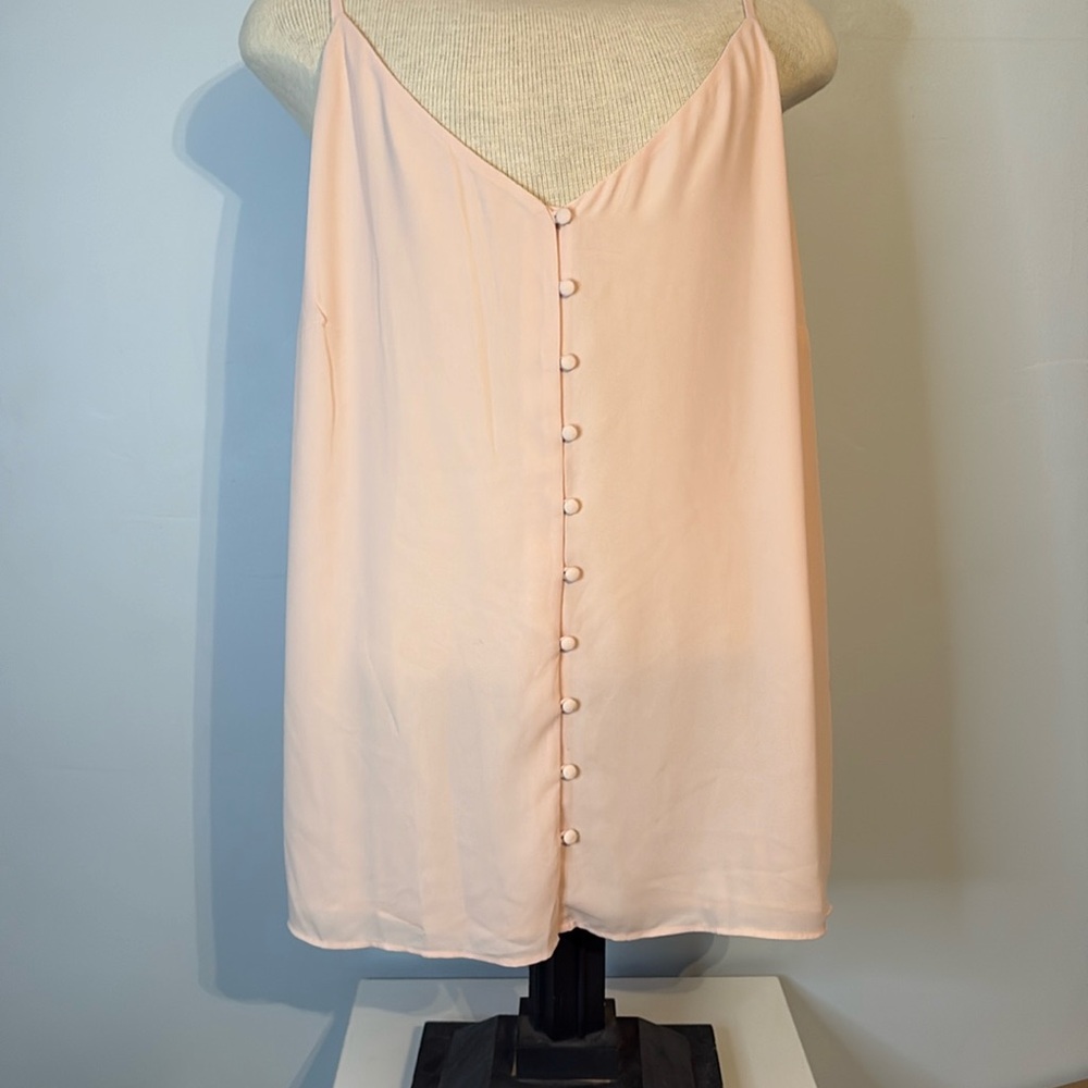 PLUS SIZE Loft Button Down Pink Tank Blouse